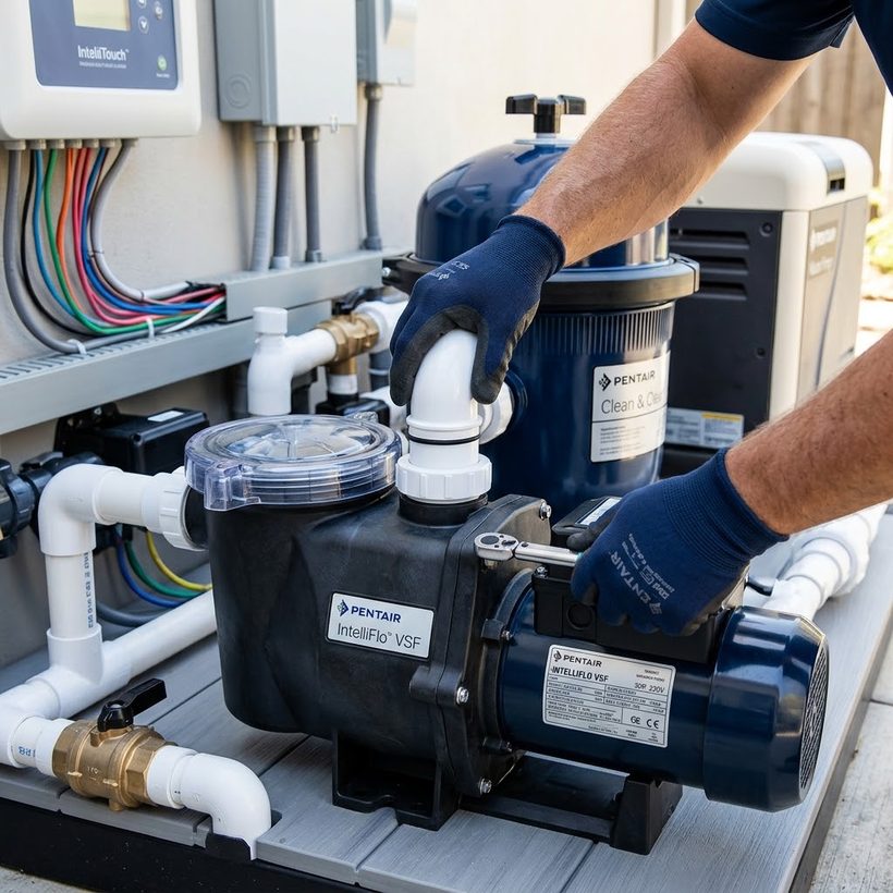 Réparation d'une pompe et d'un système de filtration de piscine